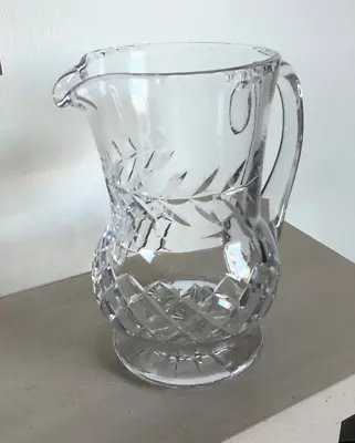 Buy Vintage Crystal Cut Clear Glass Water Jug 1.1/2 Pints • 15£