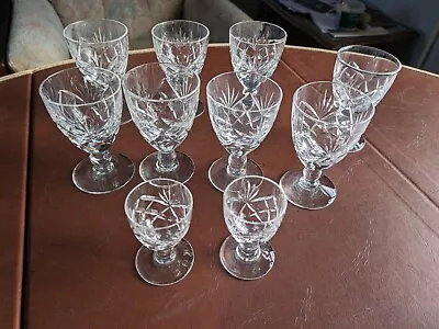 Buy Collection Of 8(+2)Royal Brierley Crystal  BRAEMAR  Sherry / Port /wine Glasses  • 60£