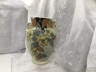 Buy Crown Devon Fieldings ~ Art Deco Style, Hand Painted Flowers Vase 15 Cm • 22.99£