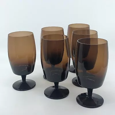 Buy Set Of 6 Gorham Crystal Accent Ice Teas In Smoky Brown 6 3/8  Tall • 46.28£