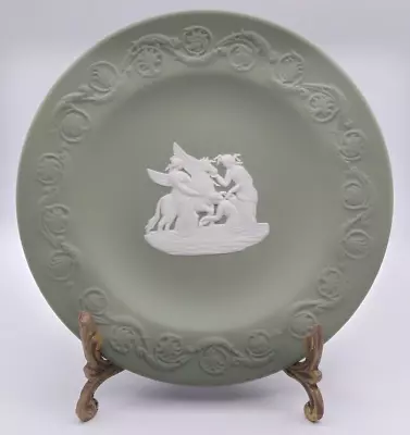 Buy Vintage Green & White  Wedgewood Jasperware Plate • 8.50£