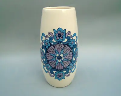Buy Vintage New Devon Pottery 8½  Vase, Retro Flower Power Design Print • 6.95£