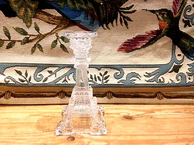 Buy VINTAGE (clear) PRESSED GLASS EIFFEL TOWER CANDLESTICK • 5.50£