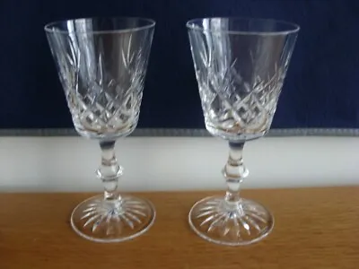 Buy Pair Of Edinburgh  Lomond  Cut Crystal Wine Glasses 6.1/8  High 1st Quality • 24.99£