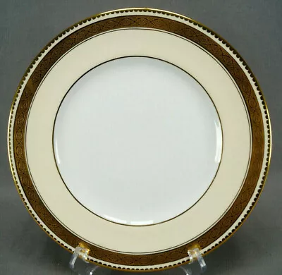 Buy Coalport Pattern 5972/E Gold Encrusted & Ivory 10 5/8 Inch Dinner Plate C. 1920+ • 62.45£