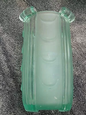 Buy Art Deco Stolzle / Hermanova Hut  Frosted Sea Green  Glass Vase • 25£