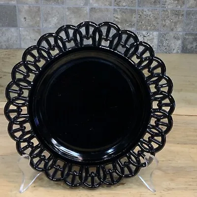 Buy  Black Amethyst Glass Wicket Luncheon Dessert Plate 8.25” Goth • 6.72£
