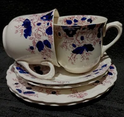 Buy Vintage Crown Ducal Bone China Tea Cups Saucers & Plates - 6 Pieces - 2 Trios • 11.99£