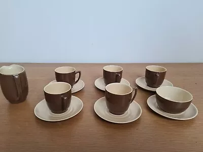 Buy Branksome China Two-Tone Art Deco Tea/Coffee Set 5 Cups & Saucers, Milk & Sugar • 10£