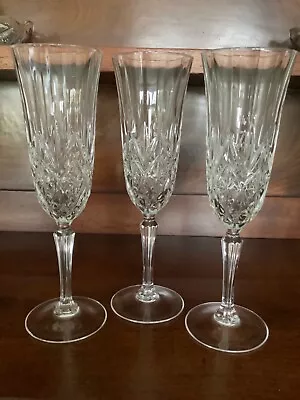 Buy Set Of 3 Crystal Champagne Flutes Cristal De Flandre - Vintage • 15£