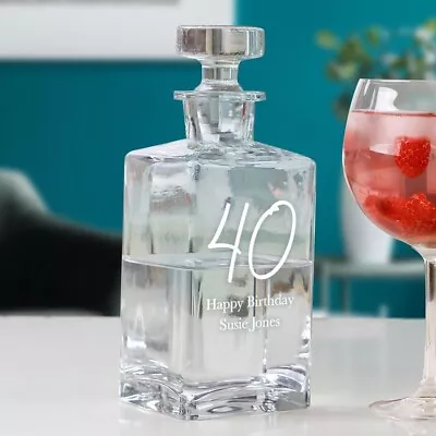 Buy Personalise Glass Decanter Whisky Drinker Bottle Personalised Milestone Birthday • 18.99£