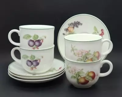 Buy Vintage M&S St Michael ASHBERRY Fine China Cups And Saucers Duo X 4 Sets • 12.99£