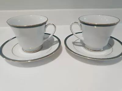 Buy Boots Hanover Green 2x Cups & Saucers EXCELLENT CONDITION  • 10£