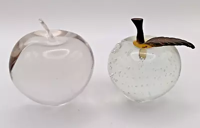 Buy Glass Apple Paperweight Wedgwood & Bronze Clear Controlled Bubble • 9.99£