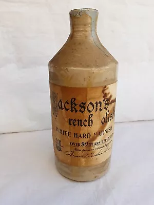 Buy Vintage Glazed Stoneware Bottle Jacksons Varnish, NO Stopper Empty  (S6/11M) • 20£
