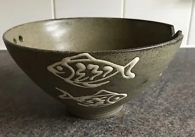Buy Studio Pottery Bowl - Fish Slip Decorated - No Marks To Base • 7.95£