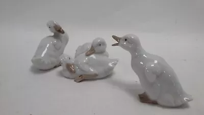Buy LLADRO NAO Duck Figurine Collection X 3 Approx 12cm Long Collectible Ornaments • 9.99£
