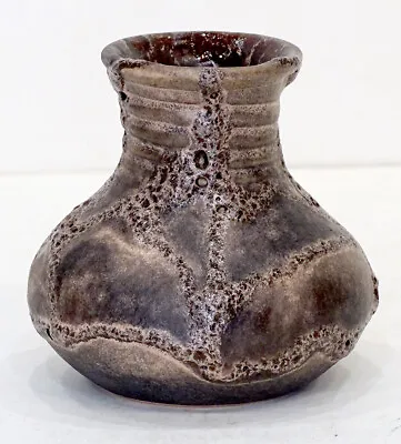 Buy Vintage WEST GERMAN POTTERY Vase MID-CENTURY MODERN Fat Lava Drip By RUSCHA • 48.10£