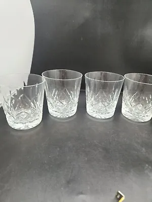 Buy Vintage 4 X Cut Glass Whisky Glasses  3.2 Inch Diameter X 3.5 High  • 12£