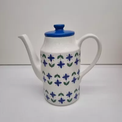 Buy Vintage Midwinter Roselle Tea Coffee Pot Blue Lid Geometric Flower Pattern 22cm  • 17.95£
