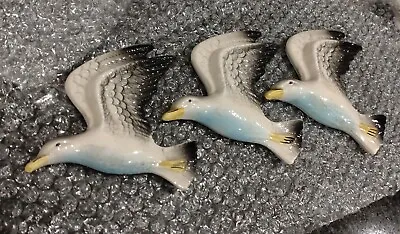 Buy Keele Street Pottery Gulls Seagulls Set Of 3 Wall Flying Birds Mid Century  • 160£