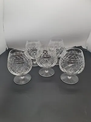 Buy Vintage Brandy Cut Crystal 14cm Cognac Balloon Snifter Glasses X5 • 15£