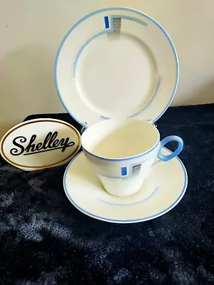 Buy Shelley Teacup Trio Oxford Shape Bands And Block Excellent Condition • 24£