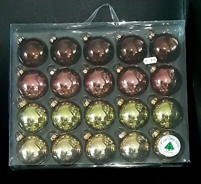 Buy NEW! 20 Glass Gold, Bronze, Nougat Coloured Christmas Tree Baubles Decoration • 10£