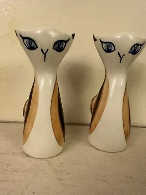 Buy Vintage Scoop Head Cat Vase Ceramic Jersey Priory Pottery Midcentury 1960s Pair • 9.50£