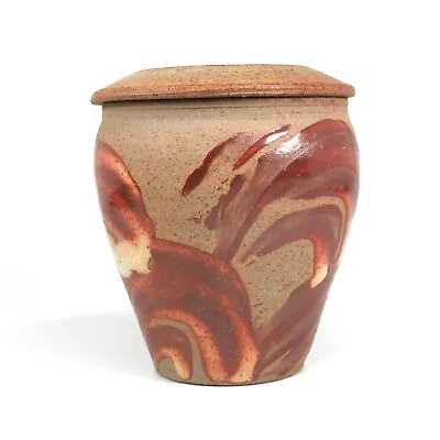 Buy Studio Pottery Lidded Pot - Jynsym Ong - Iron Rich Shino Glaze Hand Thrown SUPER • 82£
