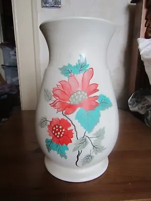 Buy Large Ellgreave Pottery Vase Floral Design Signed By Ashley • 19.99£