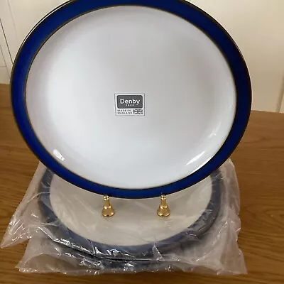 Buy NEW 4x Dinner Plates - Denby Imperial Blue - 10.5  - Large UK Stoneware • 56£