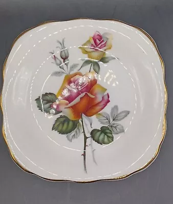 Buy Vintage Sutherland HM Bone China Floral Tea Square Saucer/Plate Made In England  • 18.97£