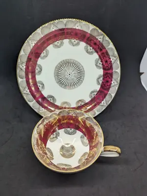 Buy Rudolf Wachter Bavaria 2 Pc Tea Cup & Plate Gold & Red • 14.40£