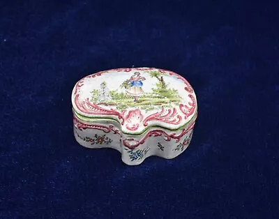 Buy 18thc Antique French Faience Marseille Art Pottery Trinket Box / Pill Box • 10£
