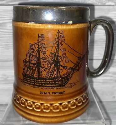 Buy Vintage Lord Nelson Pottery HMS Victory Ship Tankard 10cm Tall PK • 12£