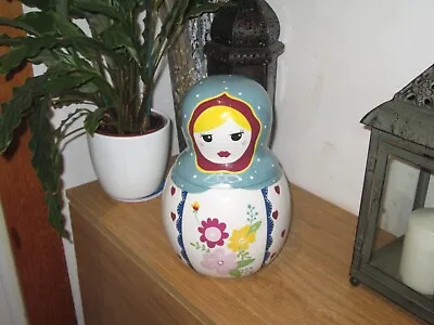 Buy Russian Doll Style Stoneware Biscuit Cookie Jar AT HOME With ASHLEY THOMAS • 14.99£