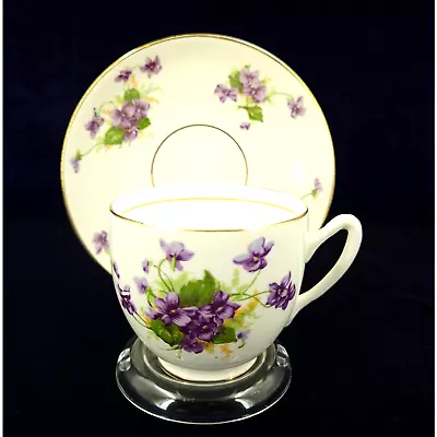 Buy Vtg Duchess Tea Cup And Saucer Purple Violets Bone China England Replacement • 14.18£
