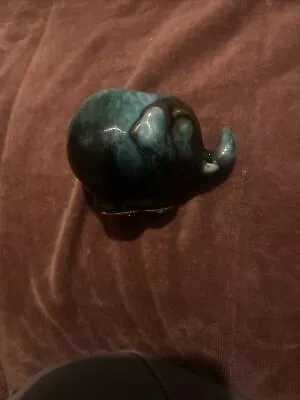 Buy Vintage Canadian Blue Mountain Pottery Elephant  - Blue/green Glaze • 6.99£