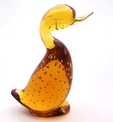 Buy Whitefriars Glass Rare Early Gold Controlled Bubbles Duck • 140£