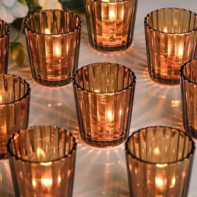 Buy  24pcs Vintage Ribbed Votive Candle Holders, Fall Centerpieces For Amber • 42.39£