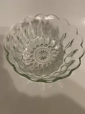 Buy Pressed Glass Serving Bowl Scalloped Edge Clear 10  Vintage Mid Century • 9.64£