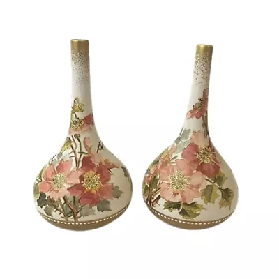 Buy Doulton Lambeth Carrara Onion Vases Pair Antique Floral Rosa Keen • 150£