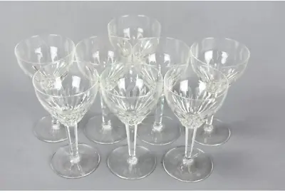 Buy ANTIQUE SET OF 9 STUART CRYSTAL ENGLAND CLARIDGE WINE GLASSES Beautiful! • 213.38£