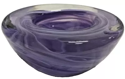 Buy Kosta Boda Glass Candle Holder Lilac Purple Swirls Scandinavian Art Glass • 19.99£