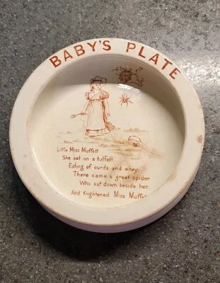 Buy Antique 1891 Grimwade/ G. BROS.  Baby’s Plate  Little Miss Muffet  Earthenware • 16.97£