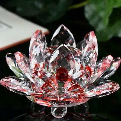 Buy Crystal Glass Lotus Flower Candle Holder Candlestick Home Decor Craft Tea Light • 5.56£