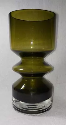 Buy Vintage Riihimaki Lasi Oy Green Hooped Vase - Designed By Tamara Aladin (1970`s) • 64.99£