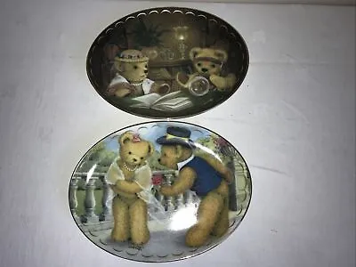 Buy Pair Of Bears Decorative Oval Plates Franklin Mint Bear Voyant & My Fair Lady • 2.99£
