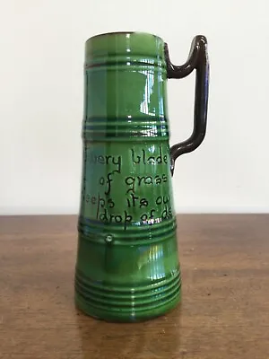 Buy Antique Watcombe Pottery, Torquay, Thin Green Mottoware Mug • 8£